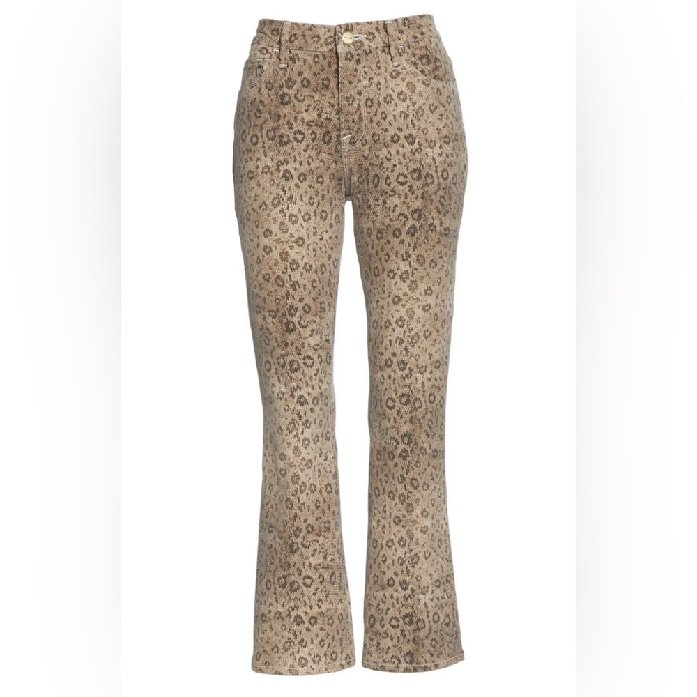 Frame Denim jeans Snake Print Le Crop High Waist mini boot EUC Size 29